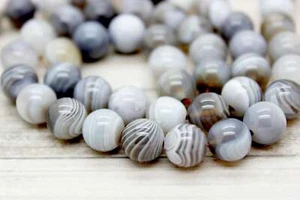 High Quality Botswana Agate Smooth Round Sphere Ball Natural Gemstone Beads PG06 - Picture 1 of 3
