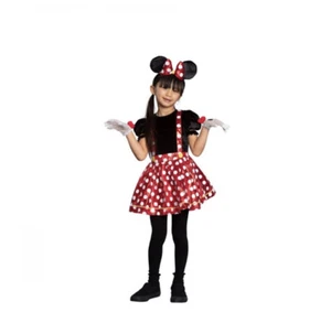 Disney Minnie Mouse Black Red Polka Dot Toddler Girl Mini Dress Costume, Sz 2T - Picture 1 of 16