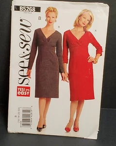 SEE & SEW B5268  MISSES' Knee Length DRESS SIZE 16-18-20-22 V-neck Career UNCUT - Picture 1 of 7