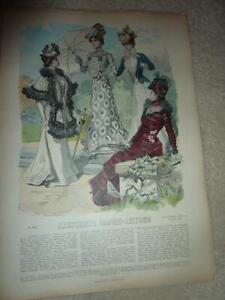ANTIQUE JULY 1899  LADIES FASHION ILLUSTRATIONS - FRAUEN-ZEITUNG -GERMANY-COLOR