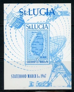 ST. LUCIA C1 SG240 MNH 1967 15c Statehood Air Mail Souvenir Sheet CV$40 - Picture 1 of 1