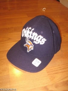 REEBOK~MINNESOTA VIKINGS PURPLE FITTED FLAT VISOR WOOL BASEBALL HAT~CAP~S/M~NWT - Picture 1 of 8