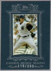 CHIEN-MING WANG /250 $60+ YANKEES FRAMED SILVER REFRACTOR SP 2007 TOPPS STERLING