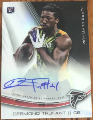 2013 Topps Platinum Rookie Autographs Refractors Desmond Trufant A-DT - Image 1 of 3