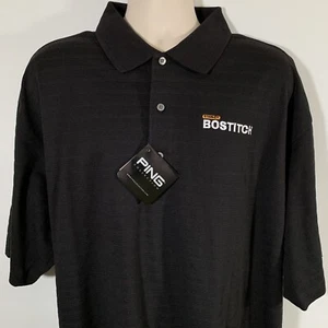 NWT Ping Stanley Bostitch Men's 2XL Polo Shirt, Short Sleeve / Black XXL - Picture 1 of 8