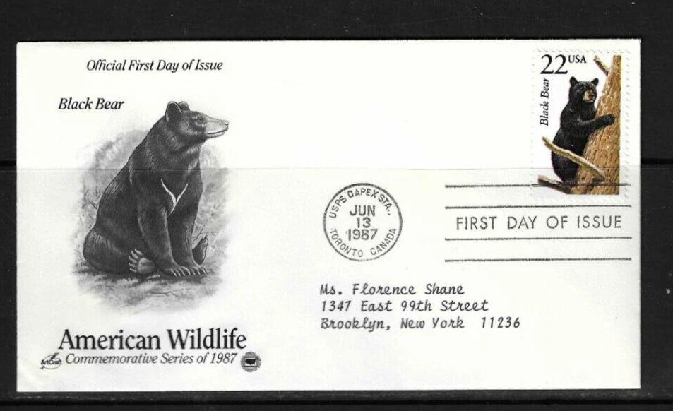 USA SC # 2299 North American Wildlife - Black Bear - FDC . Artcraft - Image 1 of 1