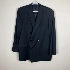 Zweireiher Blazer Anzug Jacke Sport Mantel Herren 48X Schwarz Business Karriere - Bild 1 von 15