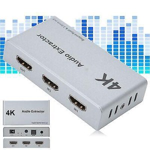 4K HD Media Audio Extractor Splitter 2-Port Optical Spdif Converter HDMI to