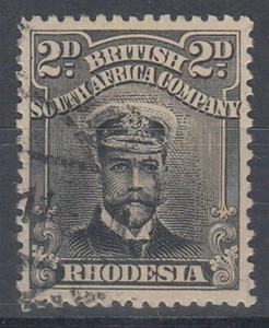 RHODESIA 1913 ADMIRAL 2d. BLACK & GREY DIE II PERF 14 USED (ID:877/D61224) - Picture 1 of 1