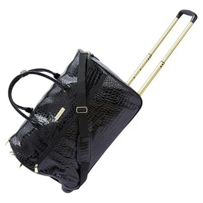 Equipaje de viaje Samantha marrón con ruedas fin de semana cocodrilo en relieve - negro Foto 1 de 4