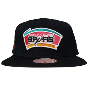 San Antonio Spurs Mitchell & Ness NBA Snapback Hat Cap 3D Logo Black NWT - Picture 1 of 8