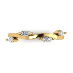 0.4 ctw Zirconia Diamond Eternity Ring for Women | 14K Yellow Gold Wedding Band - Picture 1 of 5