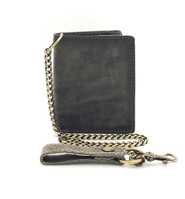 Jockey Club echt Leder Biker Geldbörse Portemonnaie mit Kette RFID Schutz