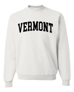 Sudadera Cuello Redondo State of Vermont College Estilo Negro Moda Unisex - Imagen 1 de 3