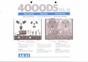 Akai  Bedienungsanleitung user manual für 4000 DS MK II  Copy - Bild 1 von 1