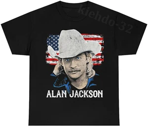 Alan Jackson 90s Country Music USA Flag Vintage T-Shirt S-5XL Men Women Unisex - Picture 1 of 5
