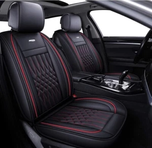 LUCKYMAN CLUB 5 Car Seat Covers Full Set with Waterproof Faux Leather-Universal - Picture 1 of 6