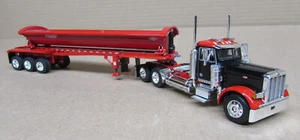DCP Red Black 379 Peterbilt With SmithCo Triple Axle Side Dump Trailer Nice - Picture 1 of 13