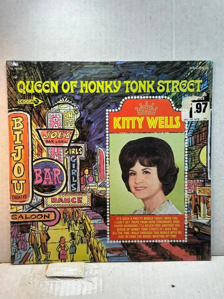 KITTY WELLS Decca DL 74929 STEREO  QUEEN OF HONKY TONK STREET   SEALED Foto 1 de 1