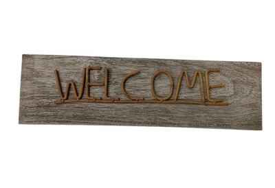 Letrero de madera y metal Welcome Home decoración del hogar 3D granja rancho aspecto rústico Foto 1 de 3