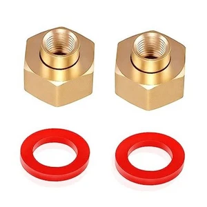 2PCS Brass Hex Swivel 1/4" NPT to 3/4 inch Female GHT Garden Hose Thread - Picture 1 of 7