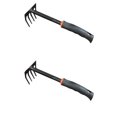  Set of 2 Gartenharke Klein Metallrechen Jäten Kleine Gartenwerkzeuge - Bild 1 von 4