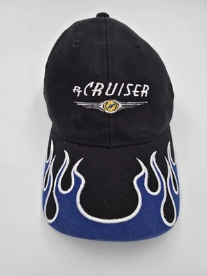 Sombrero ajustable PT Cruiser - Gancho y bucle - Llamas azules - Logo Chrysler Foto 1 de 4