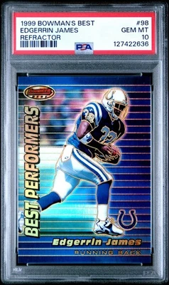 Bowman's Best Refractor #98 1999 Edgerrin James radiocontrol novato patio 314/400 PSA 10 Foto 1 de 2