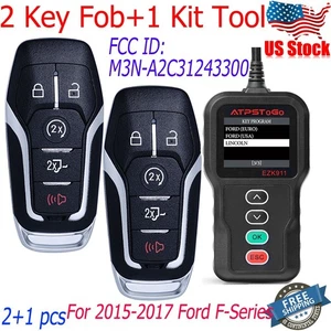 2 For 2015 2016 2017 Ford F-150 F250 F350 Smart Remote Key Fob+1 Programmer Tool - Picture 1 of 6