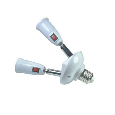 360 Degrees Adjustable 2 in 1 E26/E27 Splitter Socket Adapter, Standard LED B... - Image 1 of 4
