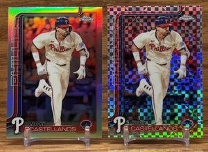 NICK CASTELLANOS X-Fractor  + Refractor LOT | 2025 Topps Chrome PHILLIES #226 - Picture 1 of 2