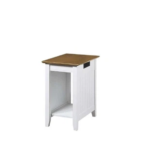 Edison 22 pulgadas Mesa auxiliar de madera rectangular estándar Driftwood/blanca con carga - Imagen 1 de 5