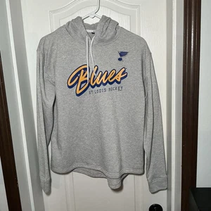 St . Louis Blues NHL Hockey Gray Champion Brand Medium Hoodie - Picture 1 of 16