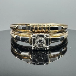 18 Karat und 14 Karat Gold Diamant Ring / 2,89 Gramm / 0,1 Karat / 5,92 mm breit - Bild 1 von 11
