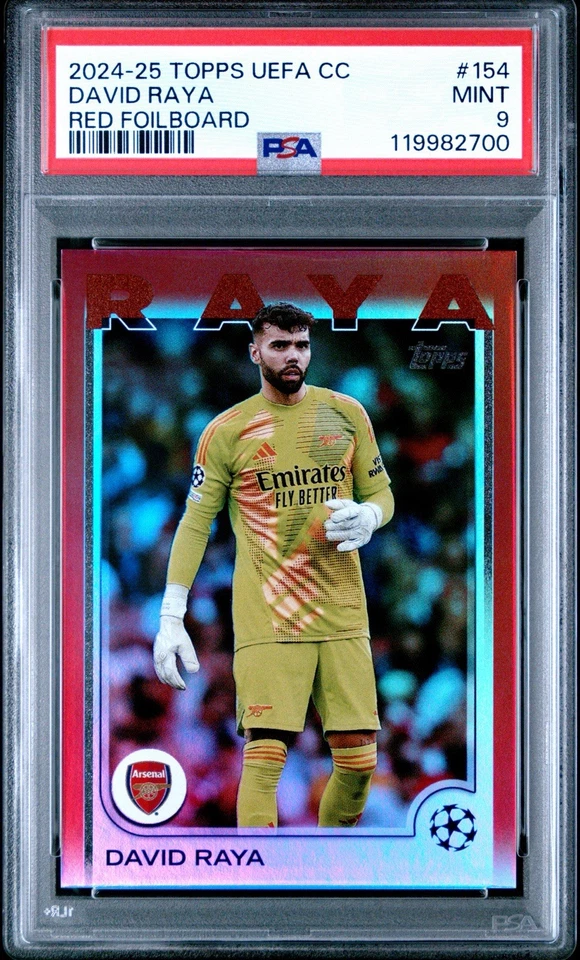 2024/25 Topps UCC Flagship David Raya Red Foilboard /5 PSA 9 #154 Arsenal Pop 1 - Image 1 of 2