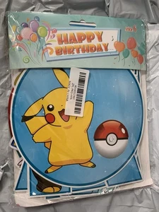 Pokémon Happy Birthday Banner Pikachu - Picture 1 of 2
