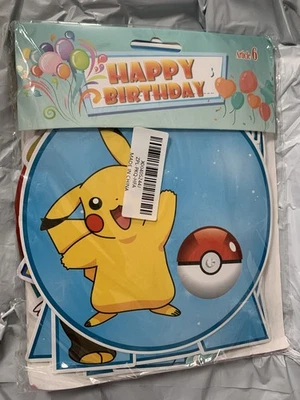 Pokémon Happy Birthday Banner Pikachu - Image 1 of 2