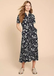 White Stuff Navy Rua Shirt Dress Size 14 Petite ~ BNWT - Picture 1 of 7