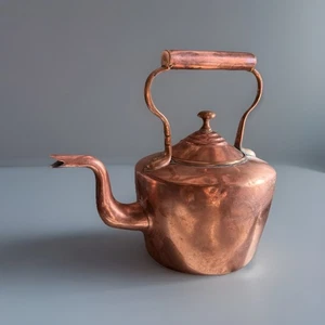 Antique American Early 19th Century Small Copper Tea Kettle - Picture 1 of 9
