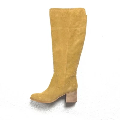 Botas altas de gamuza Marc Fisher LTD Escape hasta la rodilla color tostado/camello talla 8,5 tacón bloque Foto 1 de 4