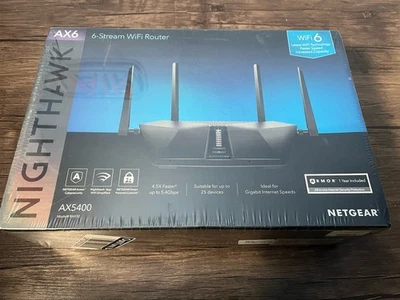 NETGEAR NIGHTHAWK AX6 WIRELESS WI-FI 6 STREAM ROUTER,RAX50-100NAS - NEW SEALED - Image 1 of 3