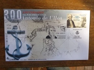 SPAIN 2016 ANTONIO DE ULLOA  FDC FIRST DAY COVER - Bild 1 von 1