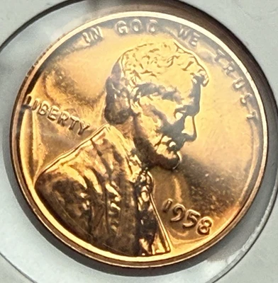 1958-P Lincoln Wheat Proof ~ 1 Blazing Red Coin ~ Gem Near Choice ~ AWSOME ~ W33 - Image 1 of 4
