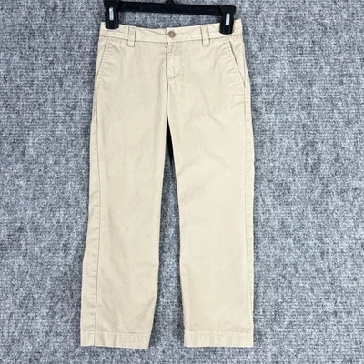 Calça Lands End Meninas 8 Bege Uniforme Escolar Formal Ajustável Cintura Chino Cáqui - Imagem 1 de 4