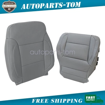NEW For 2014-2019 GMC Yukon Denali Driver Bottom & Top Leather Seat Cover Gray - Image 1 of 4