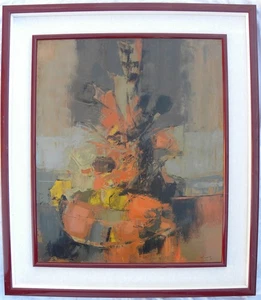 Giuseppe AJMONE (Carpignano 1923–Romagnano Sesia 2005) Natura morta 65x54 1960 - Foto 1 di 22