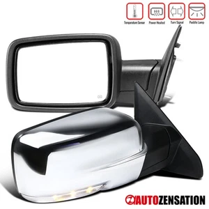 Fit 2013-2019 Dodge Ram 1500 2500 Chrome Power Mirrors Pair w/Heat Signal Sensor - Picture 1 of 10