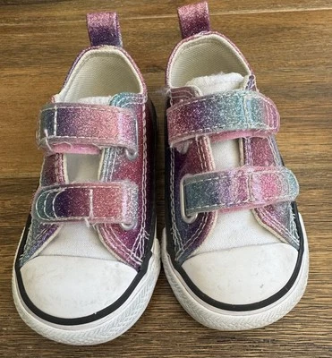 Converse все звезды розовый фиолетовый и синий блестки туфли размер ребенка ясельного возраста размер 4 - Изображение 1 из 4