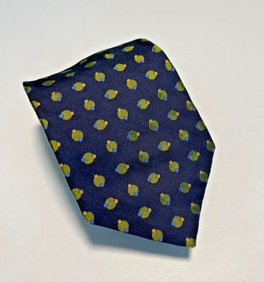 Jack Simpson Men's Blue Geometric Polka Dots Silk Neck Tie 58L 4W Made in USA - Image 1 of 4