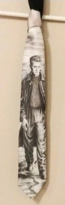 Ralph Marlin James Dean Black & White Novelty Tie 1994 Vintage Never Worn - Picture 1 of 4